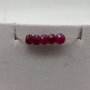 5 Natural Ruby 5.5to5x4.5to3.5mm Faceted Roundel Beads | Red | 6 cts | - PremiumBead Alternate Image 4