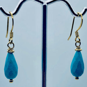 Charming Designer Natural Untreated Kingman Turquoise Earrings 14Kgf - PremiumBead Alternate Image 5