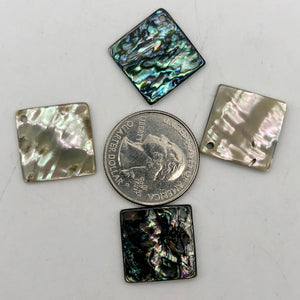 Four Blue Sheen Abalone 18mm Square Pendant Beads - PremiumBead Alternate Image 2