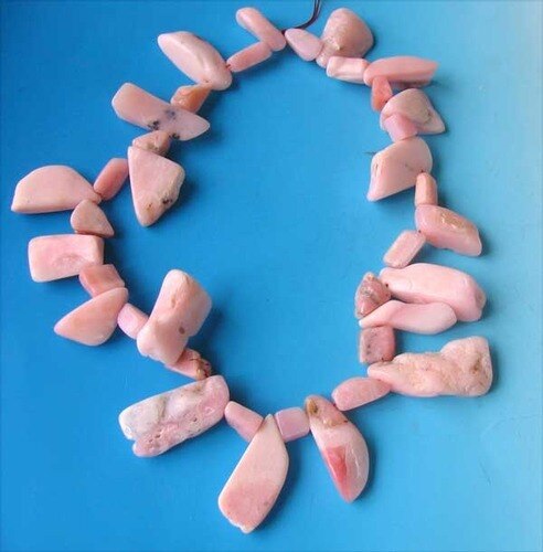 494cts Pink Peruvian Opal Briolette Bead Strand 110460K - PremiumBead Primary Image 1