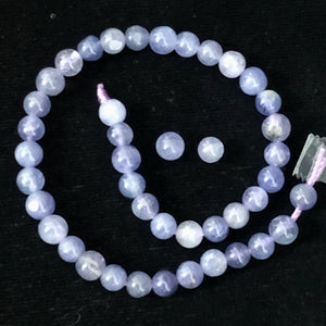 Tanzanite Gemmy Round Half-Strand | 5 mm | Lavender | 40 Beads |