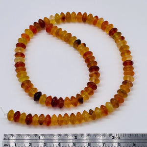 Carnelian Agate Half Strand Roundel Beads | 8x4mm | Orange | 44 Beads |