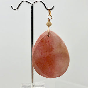 Mookaite Faceted Teardrop 14K Gold Filled Pendant | 2 1/2" Long | Pink White |