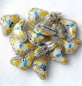 Lemonade Cloisonne 16x10mm Butterfly Pendant Beads 8635E - PremiumBead Alternate Image 2