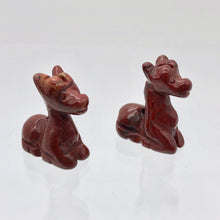 Load image into Gallery viewer, Graceful 2 Carved Brecciated Jasper Giraffe Beads | 21x17x9.5mm | Red - PremiumBead Alternate Image 2
