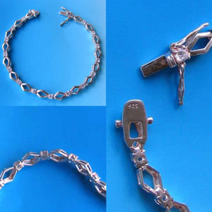Quiet Sophisticate Silver Cubic 7" Bracelet 10069 - PremiumBead Primary Image 1