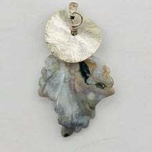 Load image into Gallery viewer, Jasper Sterling Silver Leaf | 2 1/2&quot; Long | Gray/Black | 1 Pendant
