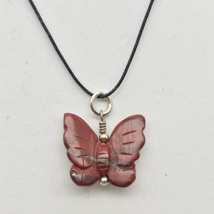 Flutter Carved Brecciated Jasper Butterfly and Sterling Silver Pendant 509256BJS - PremiumBead Alternate Image 4