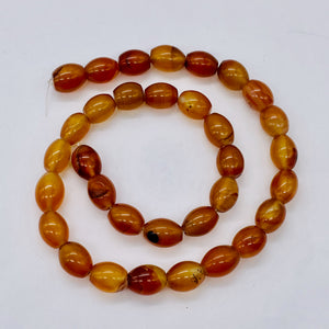 Natural Carnelian Agate 12x9mm Oval Bead Strand 109355