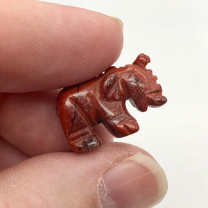 Wild 2 Hand Carved Brecciated Jasper Elephant Beads | 21x14.5x9mm | Red - PremiumBead Alternate Image 2