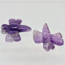 Load image into Gallery viewer, 2 Hand Carved Amethyst Dragonfly Animal Beads | 21x20.5x6.5mm | Purple - PremiumBead Alternate Image 2

