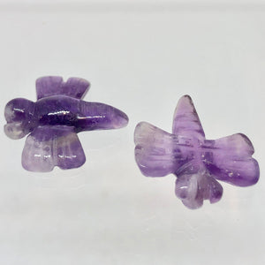 2 Hand Carved Amethyst Dragonfly Animal Beads | 21x20.5x6.5mm | Purple - PremiumBead Alternate Image 2
