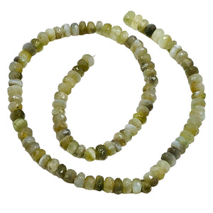 Alexandrite Cats Eye Faceted Rondell Bead Strand | 3 mm | Green | 200 Beads |