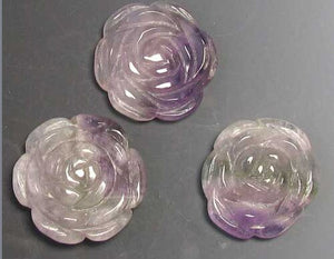 Bloomer 2 Carved Amethyst Rose Flower Beads 009290Aml - PremiumBead Alternate Image 2