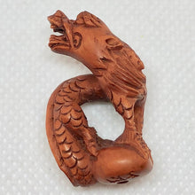 Load image into Gallery viewer, Hand Carved Fierce Dragon Boxwood Ojime/Netsuke Bead - PremiumBead Alternate Image 4
