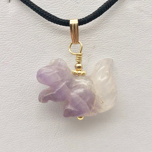 Amethyst Squirrel Pendant Necklace | Semi Precious Stone Jewelry | 14k Pendant - PremiumBead Alternate Image 7