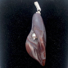 Load image into Gallery viewer, Lily! Fancy Jasper Carved Flower Sterling Silver Pendant | 2&quot; Long | Purple |
