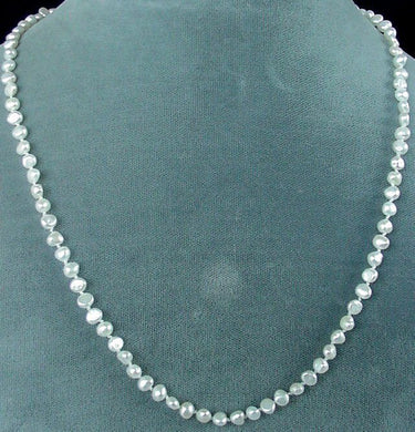 Lovely 18 inch White FW Pebble Pearl and Sterling Silver Necklace 200015A - PremiumBead Primary Image 1