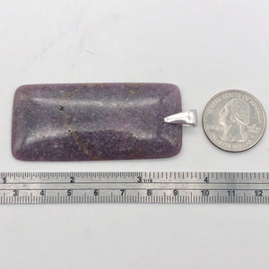 Natural Purple Lepidolite Large Rectangular Sterling Silver Pendant | 2 3/4" | - PremiumBead Alternate Image 9