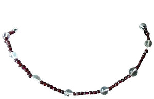Garnet and Quartz Necklace Solid Sterling Silver Clasp 200022