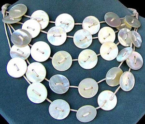 Warmth! Mother of Pearl Button Necklace 19" - PremiumBead Alternate Image 2