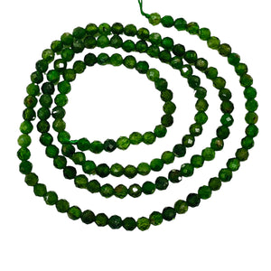 Chrome Diopside Faceted 15 1/2" Strand Round | 3 mm | Green | 135 Beads |