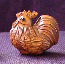 Load image into Gallery viewer, Rise &amp; Shine! Carved Boxwood Rooster Bead 4128Ar
