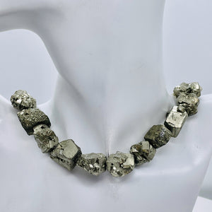 Pyrite Crystals | 24x19x12 to 15x15x14 | Silver Gold | 22 Beads