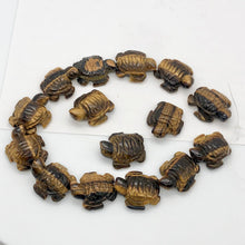Load image into Gallery viewer, Majestic 2 Carved Tigereye Sea Turtle Beads | 20x17x7mm | Bronze - PremiumBead Alternate Image 3
