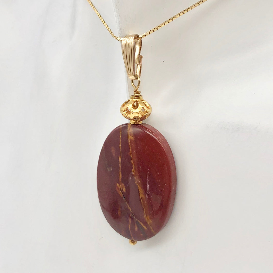 Fabulous Mookaite 30x20mm Oval 14k Gold Filled Pendant, 2 1/8 inches 506765D - PremiumBead Primary Image 1