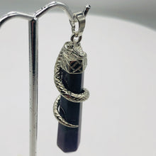 Load image into Gallery viewer, Snake Sterling Silver Fluorite Point | 2 1/4&quot; Long | Purple/Silver | 1 Pendant |
