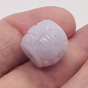 Jade AAA Carved Barrel Bead | 16x14mm | Lavender | 1 Bead |