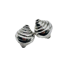 Load image into Gallery viewer, 2 Dreidel Design Solid Sterling Silver Unique 11x10mm Beads 4034
