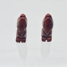Load image into Gallery viewer, New Moon 2 Carved Red Jasper Wolf Coyote Beads | 21x11x8mm | Red - PremiumBead Alternate Image 3
