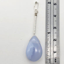 Load image into Gallery viewer, Blue Chalcedony Designer Sterling Silver Pendant | 20x13x6mm | 2&quot; Long |
