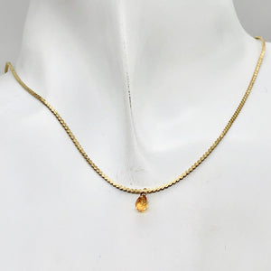 Sapphire 18K Briolette Bead Pendant | Golden Orange | 5x3mm | .56 ct |