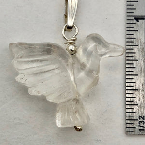 Quartz Dove Pendant Necklace | Semi Precious Stone Jewelry | Silver | 1 1/8" | - PremiumBead Alternate Image 6
