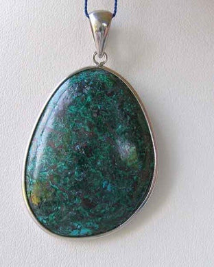 Natural Chrysocolla Sterling Silver Pendant 6865Aq - PremiumBead Primary Image 1