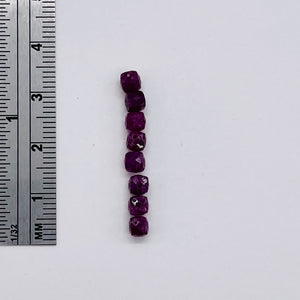 Ruby Faceted 5.5tcw Parcel Cube Beads | 4.5mm | Red | 8 Beads |