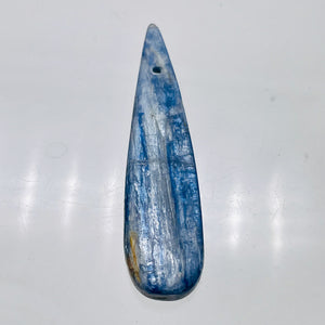 Kyanite 15.3g Teardrop Briolette Pendant Bead | 70x17x7mm | Blue Silver | 1 Bead