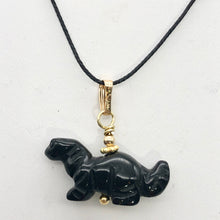 Load image into Gallery viewer, Obsidian Diplodocus Dinosaur with 14K Gold-Filled Pendant 509259OBG - PremiumBead Primary Image 1
