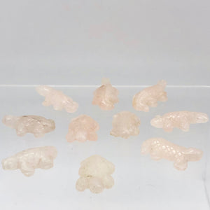 2 Carved Pretty Rose Quartz Lizard Beads | 26x14x7mm | Pink - PremiumBead Alternate Image 7