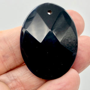 Stunning Faceted Onyx Centerpiece Pendant Beads| 40x30mm| Black| Oval | 2 Beads| - PremiumBead Alternate Image 5