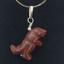 Load image into Gallery viewer, Red Jasper T- Rex Pendant Necklace|Semi Precious Stone Jewelry| Silver Pendant | - PremiumBead Alternate Image 4
