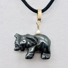 Load image into Gallery viewer, Wild Hematite Elephant 14Kgf Pendant | 21x16x8mm | Black | 1 5/8&quot; long | - PremiumBead Alternate Image 2

