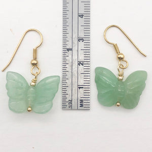 Aventurine Butterfly 14Kgf Gold Earrings | Semi Precious Stone Jewelry | - PremiumBead Alternate Image 6