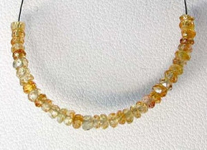 Golden Yellow Zircon Faceted Roundel Beads 7455 - PremiumBead Alternate Image 2