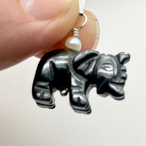 Wild Hematite Elephant Sterling Silver Pendant | 21x16x8mm| Black | 1 5/8" long| - PremiumBead Alternate Image 6