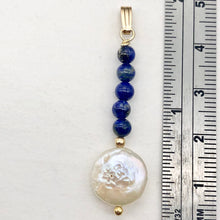 Load image into Gallery viewer, Natural Lapis &amp; Drop FW Coin Pearl 14Kgf Pendant | 1 3/4&quot; long | - PremiumBead Alternate Image 6
