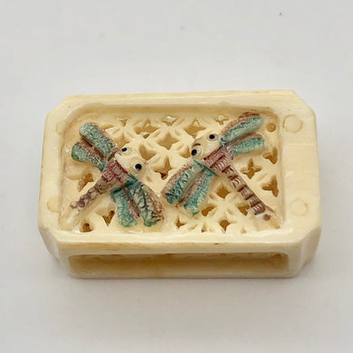 Brilliant Dragonfly Waterbuffalo Bone Box Pendant Bead 10755 - PremiumBead Primary Image 1